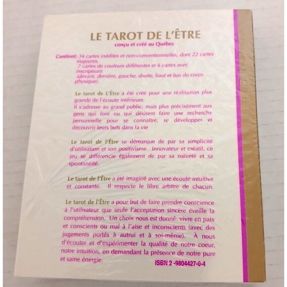 Le Tarot de L'etre NEW Linda Maltais FRENCH Edition Cards Sealed Tarot of Life - Picture 2 of 7